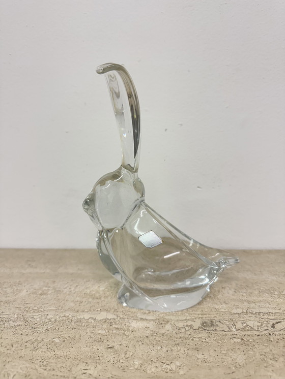 Image 1 of Vannes Le Chatel Crystal Rabbit Aschenbecher / Schale , 1970S , Frankreich