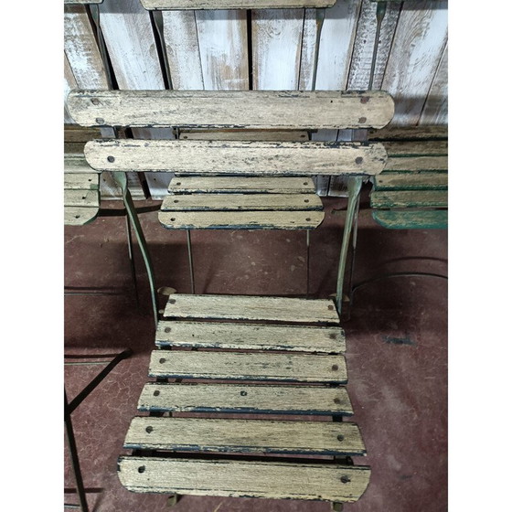 Image 1 of Satz von 6 Gartenstühlen aus Holz und Metall