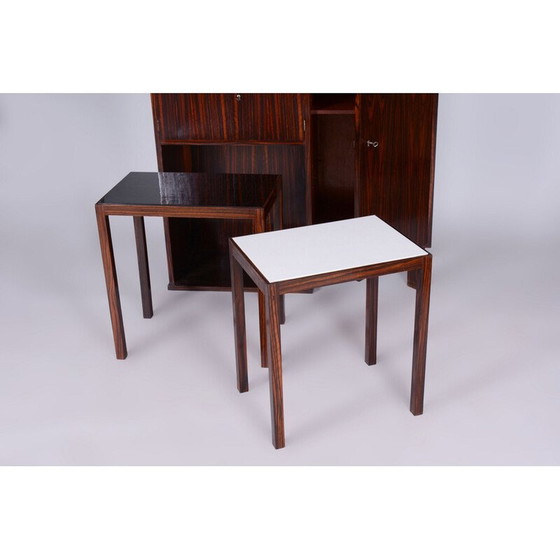 Image 1 of Vintage Art Deco Sekretär aus Opaxitglas, Tschechoslowakei 1930