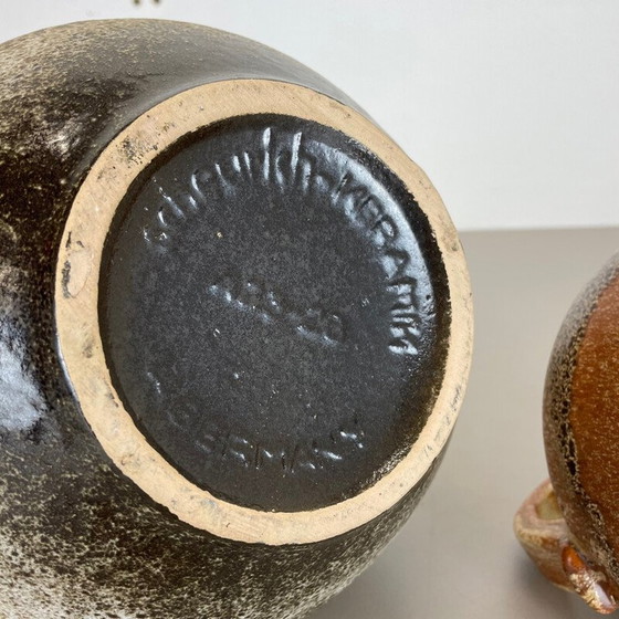 Image 1 of Paar Vintage Keramikvasen "Fat lava" von Scheurich, Deutschland 1970er Jahre
