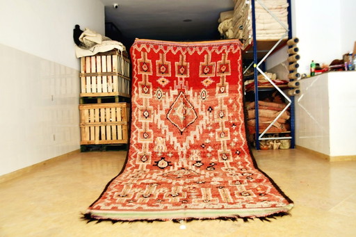 Marokkanischer Vintage-Rhamna-Teppich 376 x 176 cm