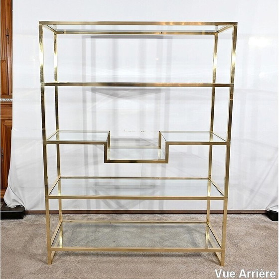 Image 1 of 5-stöckiges Vintage-Regal aus vergoldetem Messing, 1970
