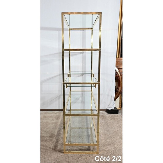 Image 1 of 5-stöckiges Vintage-Regal aus vergoldetem Messing, 1970