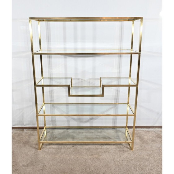 Image 1 of 5-stöckiges Vintage-Regal aus vergoldetem Messing, 1970