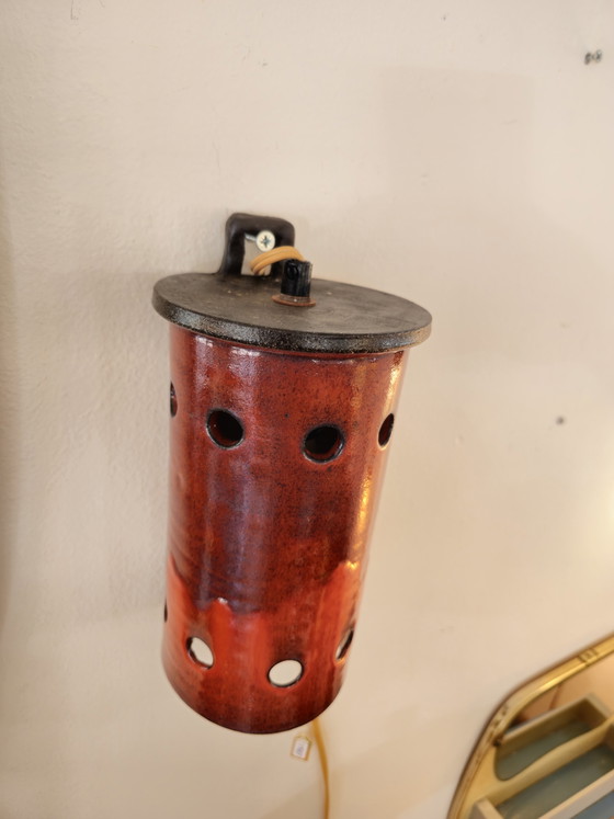 Image 1 of Vintage Wandlampe aus Keramik 