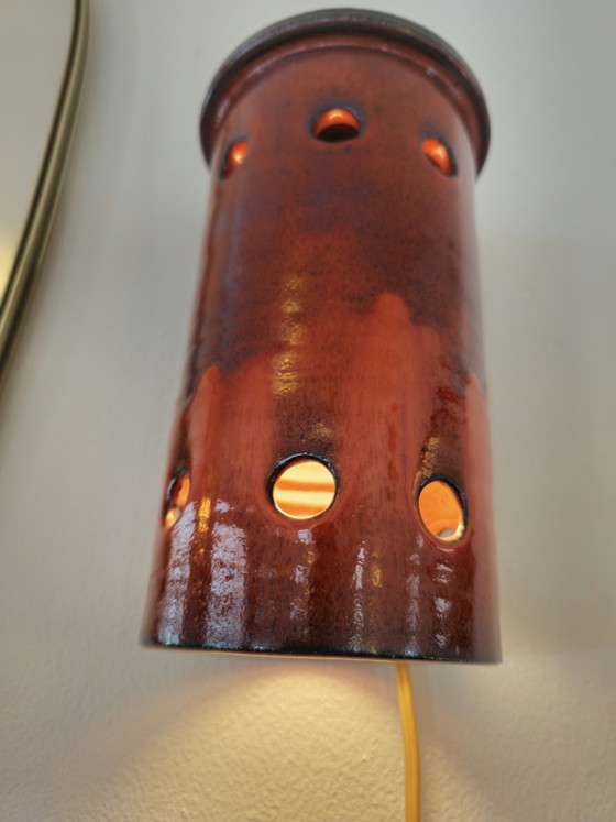 Image 1 of Vintage Wandlampe aus Keramik 