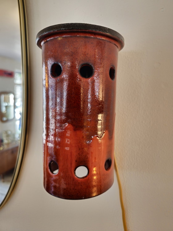 Image 1 of Vintage Wandlampe aus Keramik 