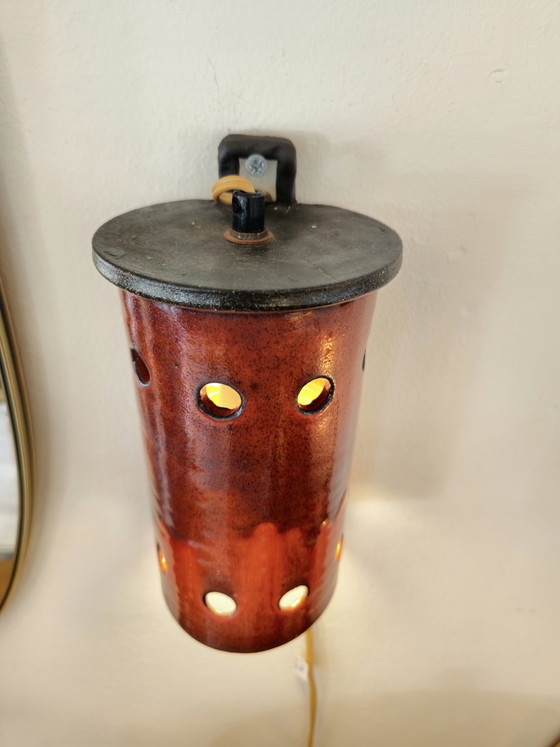 Image 1 of Vintage Wandlampe aus Keramik 
