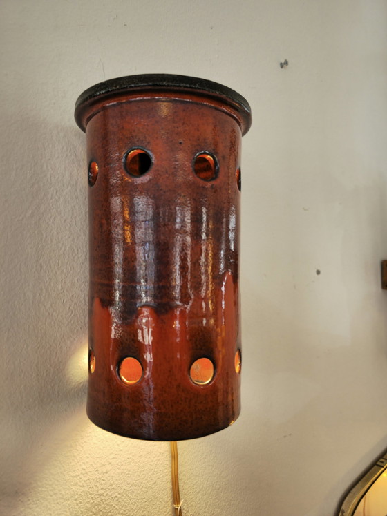 Image 1 of Vintage Wandlampe aus Keramik 