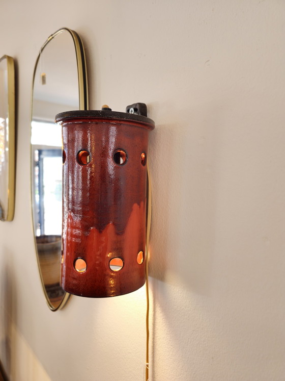 Image 1 of Vintage Wandlampe aus Keramik 