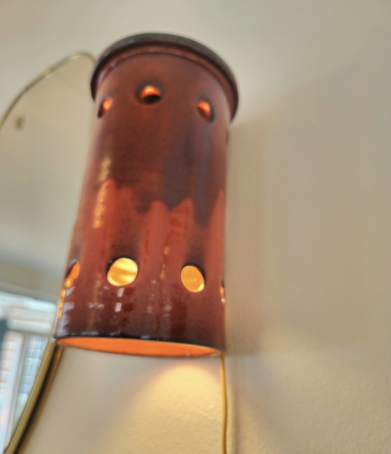 Image 1 of Vintage Wandlampe aus Keramik 