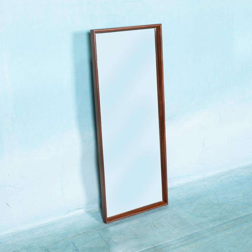 Minimalistischer Spiegel Teakholz, Vintage Design Spiegel Schweden