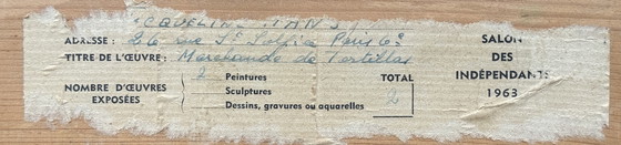 Image 1 of Jacqueline Hans Erhabenes Und Großes Expressionistisches Gemälde "Tortillahändlerin" Von 1963