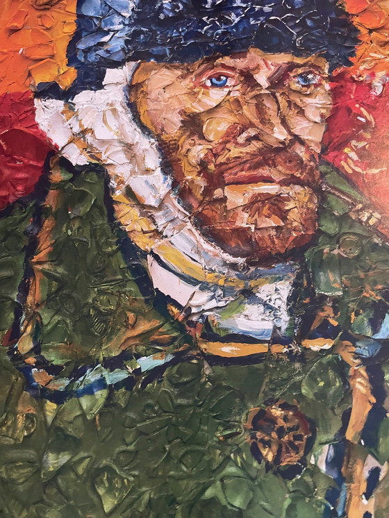 Image 1 of Julian Schabel, Van Gogh Self-Potrait With Bandaged Ear, Copyright Julian Schnabel Studio, 2021 Exibition Poster.