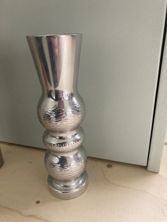 Image 1 of Set Brutalistische Vasen Metall