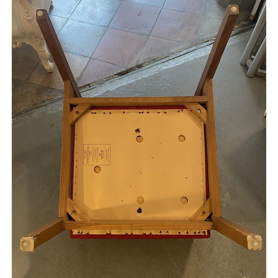 Image 1 of Vintage-Sessel aus Palisanderholz und rotem Jersey