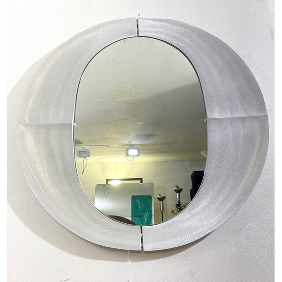 Image 1 of Mid Century Aluminium Wandspiegel von Lorenzo Burchiellaro, Italien 1970er Jahre
