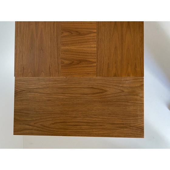 Image 1 of Vintage ausziehbarer Couchtisch aus Holzfurnier und Chrom, Italien 1970er