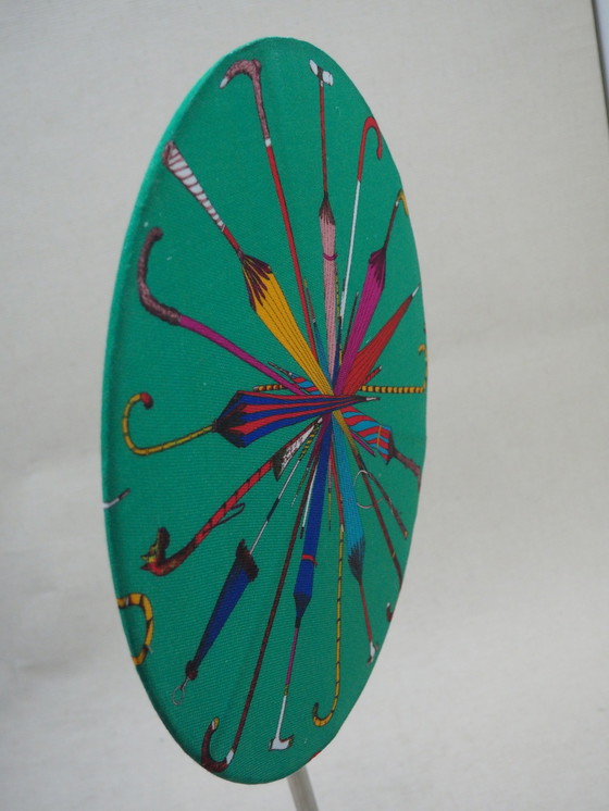 Image 1 of Fornasetti Stoff Stahl Tischlampe