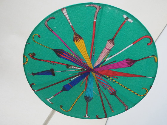 Image 1 of Fornasetti Stoff Stahl Tischlampe