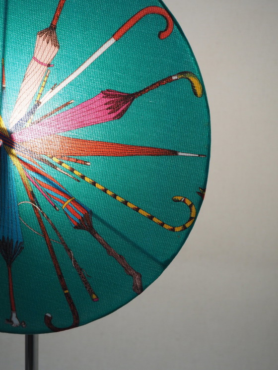 Image 1 of Fornasetti Stoff Stahl Tischlampe