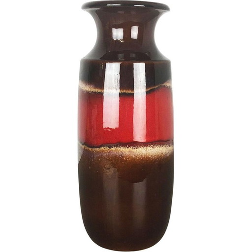 Große vintage Töpferei Fett Lava Vase von Scheurich 1970s