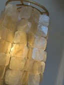  Capiz Pendelleuchte Muscheln Lampe Bambus Rahmen Perle