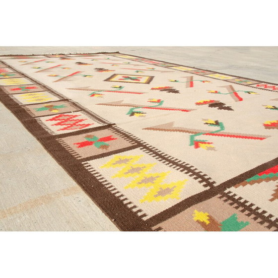 Image 1 of Moderner, handgewebter Kilim-Teppich, 1970