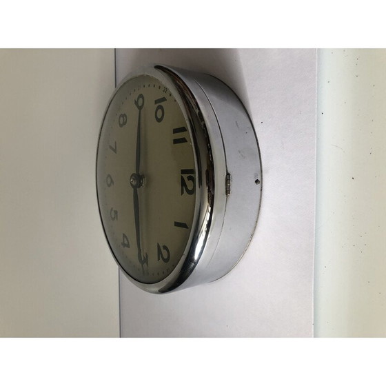 Image 1 of Vintage Industrie-Wanduhr, Tschechoslowakei 1960er Jahre