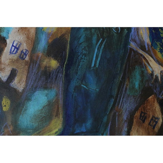 Image 1 of Vintage Acryl auf Leinwand von Annemette Lichtenberg, 1993