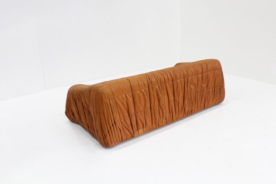 Image 1 of Piumino Cognac Leder Sofa von Jonathan De Pas , Italien 1970S