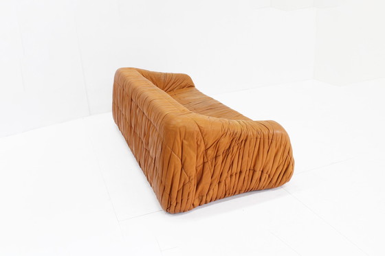 Image 1 of Piumino Cognac Leder Sofa von Jonathan De Pas , Italien 1970S
