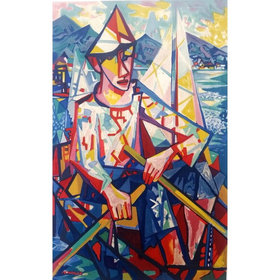 Image 1 of Alte Harlekin-Lithographie von Charles Walch, 1969