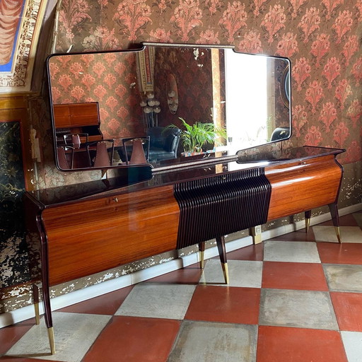 1X Osvaldo Borsani Anrichte aus Palisander und Mahagoni