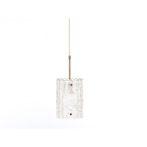 Image 1 of Hängelampe aus Kristall und Messing von Carl Fagerlund für Orrefors - 1690er Jahre