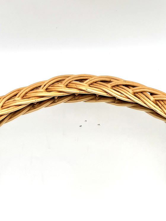 Image 1 of Vintage Rattan Korbgeflecht Spiegel