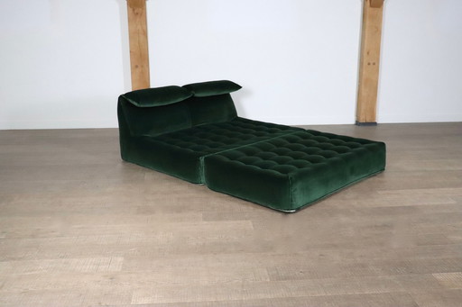 Le Bambole Bett aus Samt von Mario Bellini für B&B Italia, 1970er Jahre