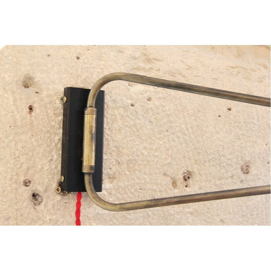 Image 1 of Vintage Diabolo-Wandleuchte aus schwarz und rot lackiertem Metall von Lunel, 1950
