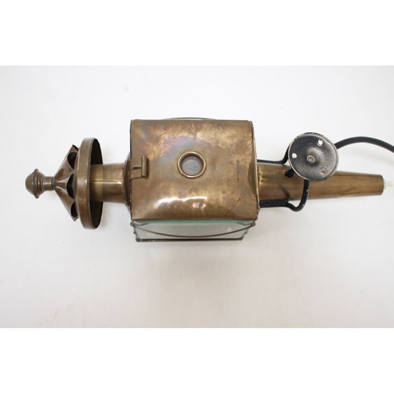 Image 1 of Wandlampe aus Messing und Glas, Tschechisch 1950