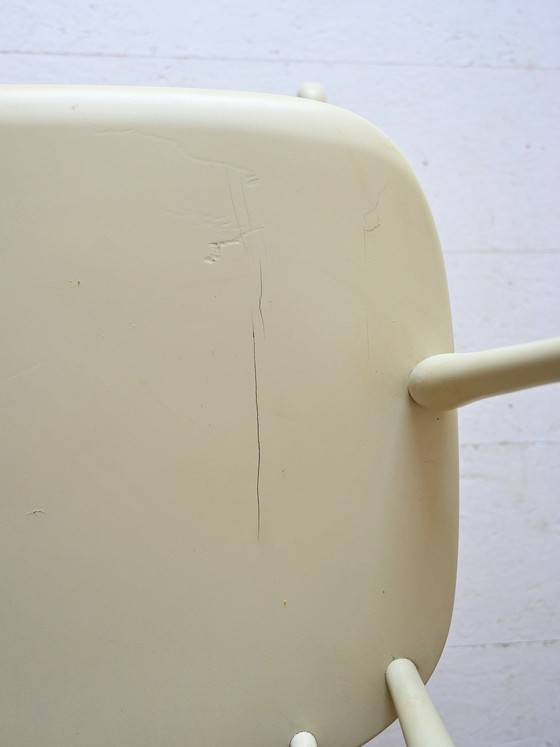 Image 1 of Weißer skandinavischer Shabby Chic Schaukelstuhl - Vintage Holz Nordic Design