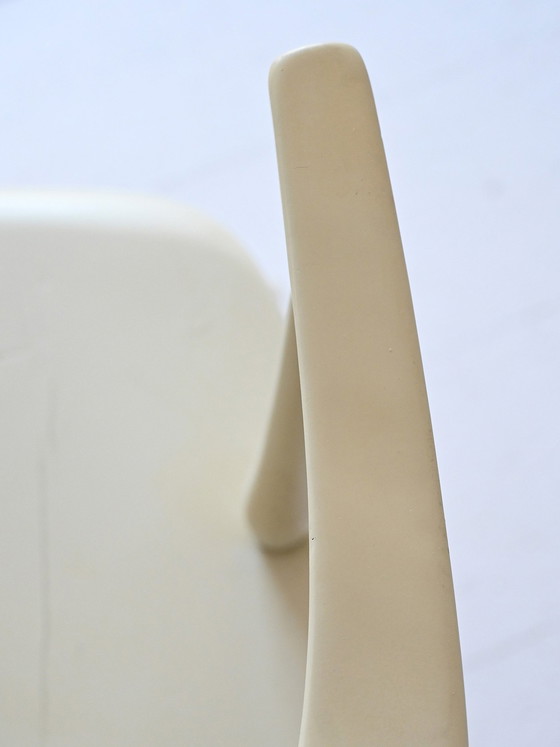 Image 1 of Weißer skandinavischer Shabby Chic Schaukelstuhl - Vintage Holz Nordic Design