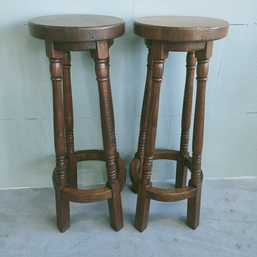 Vintage (Antike) Eiche Barhocker/Säulen