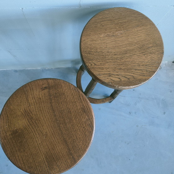 Image 1 of Vintage (Antike) Eiche Barhocker/Säulen