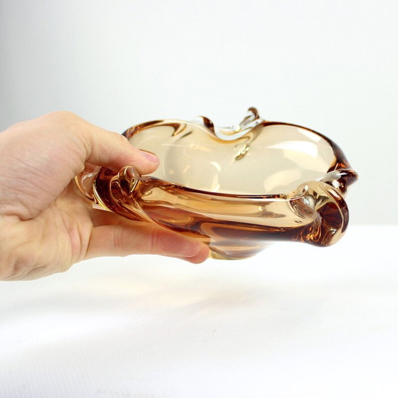 Image 1 of Braunglasschale von Jan Beranek für Skrdlovice, Tschechoslowakei 1960