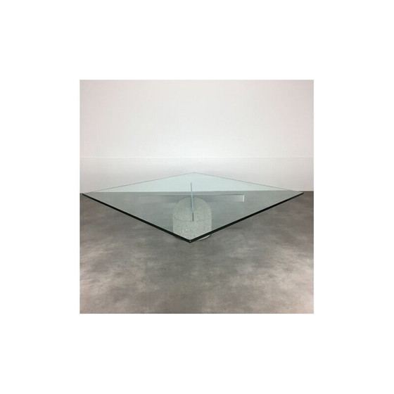 Image 1 of Paracarro Couchtisch aus Crista-Glas von Giovanni Offredi für Saporiti, Italien 1970