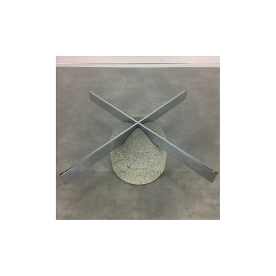 Image 1 of Paracarro Couchtisch aus Crista-Glas von Giovanni Offredi für Saporiti, Italien 1970