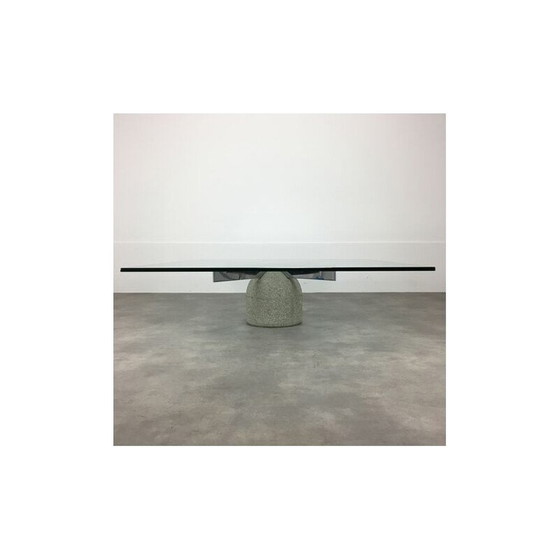 Image 1 of Paracarro Couchtisch aus Crista-Glas von Giovanni Offredi für Saporiti, Italien 1970