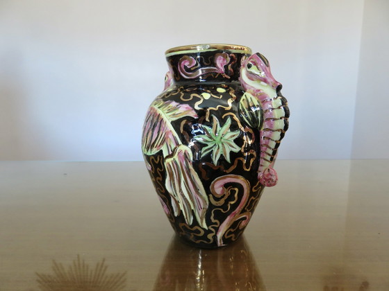 Image 1 of Vase "Seepferdchen" Aus Keramik Cerart Monaco Jahre 50 60