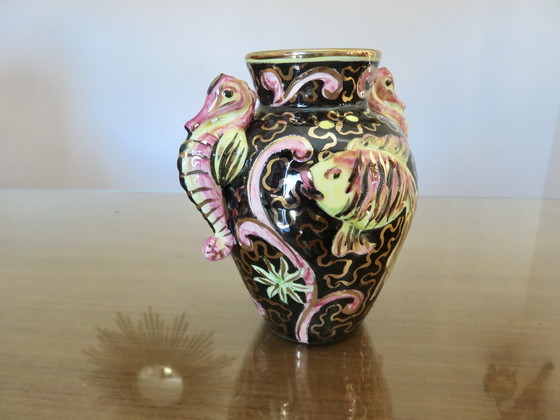 Image 1 of Vase "Seepferdchen" Aus Keramik Cerart Monaco Jahre 50 60