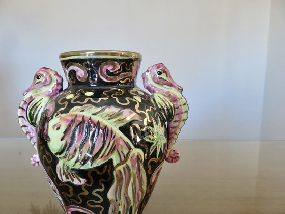 Image 1 of Vase "Seepferdchen" Aus Keramik Cerart Monaco Jahre 50 60